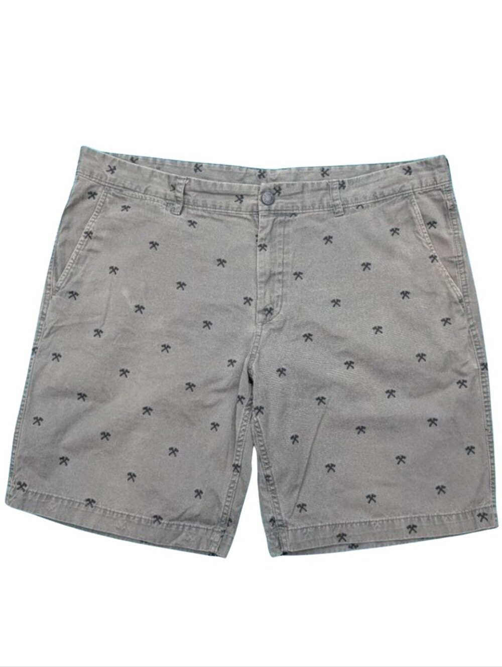 The North Face Crossed Hammer Embroidered Canvas Cargo Shorts Gray Mens 40